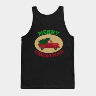 Merry Christmas Jeep Tree Pick up truck tree Christmas Jeep Lover Tank Top